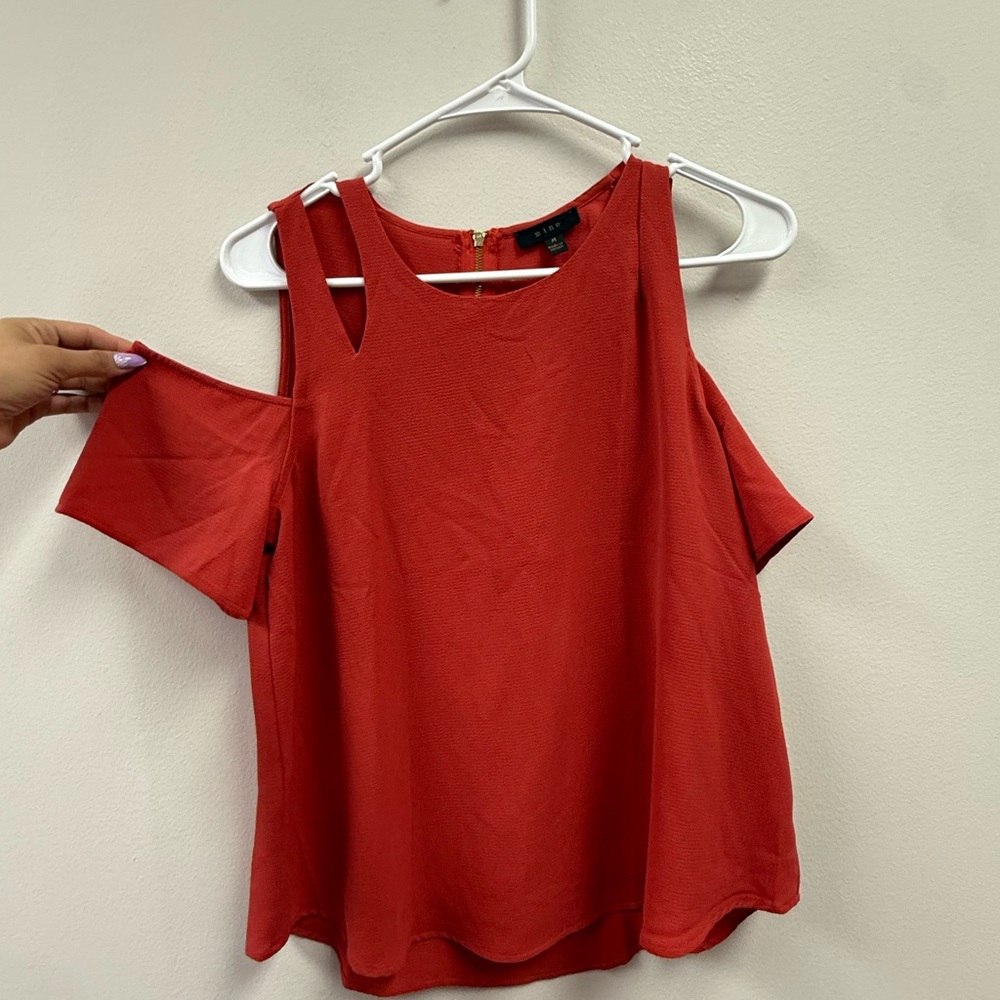 Cold Shoulder Red Women's Top